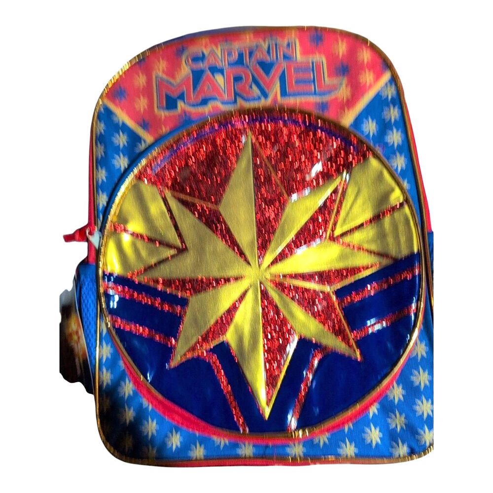 MARVEL Blue & Red Avengers Endgame Captain Marvel 16" Backpack School Bag